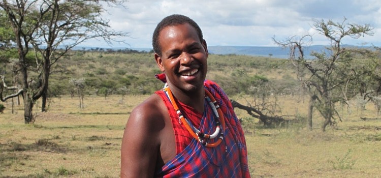Jackson Looseyia Kenyan safari guide in the savannah Kenya
