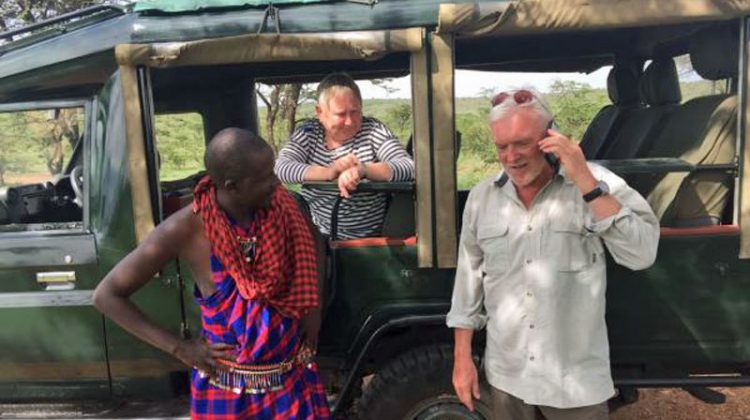 Photoshoot demonstration using a mobile phone on safari - by Kicheche Camps Masai Mara Kenya